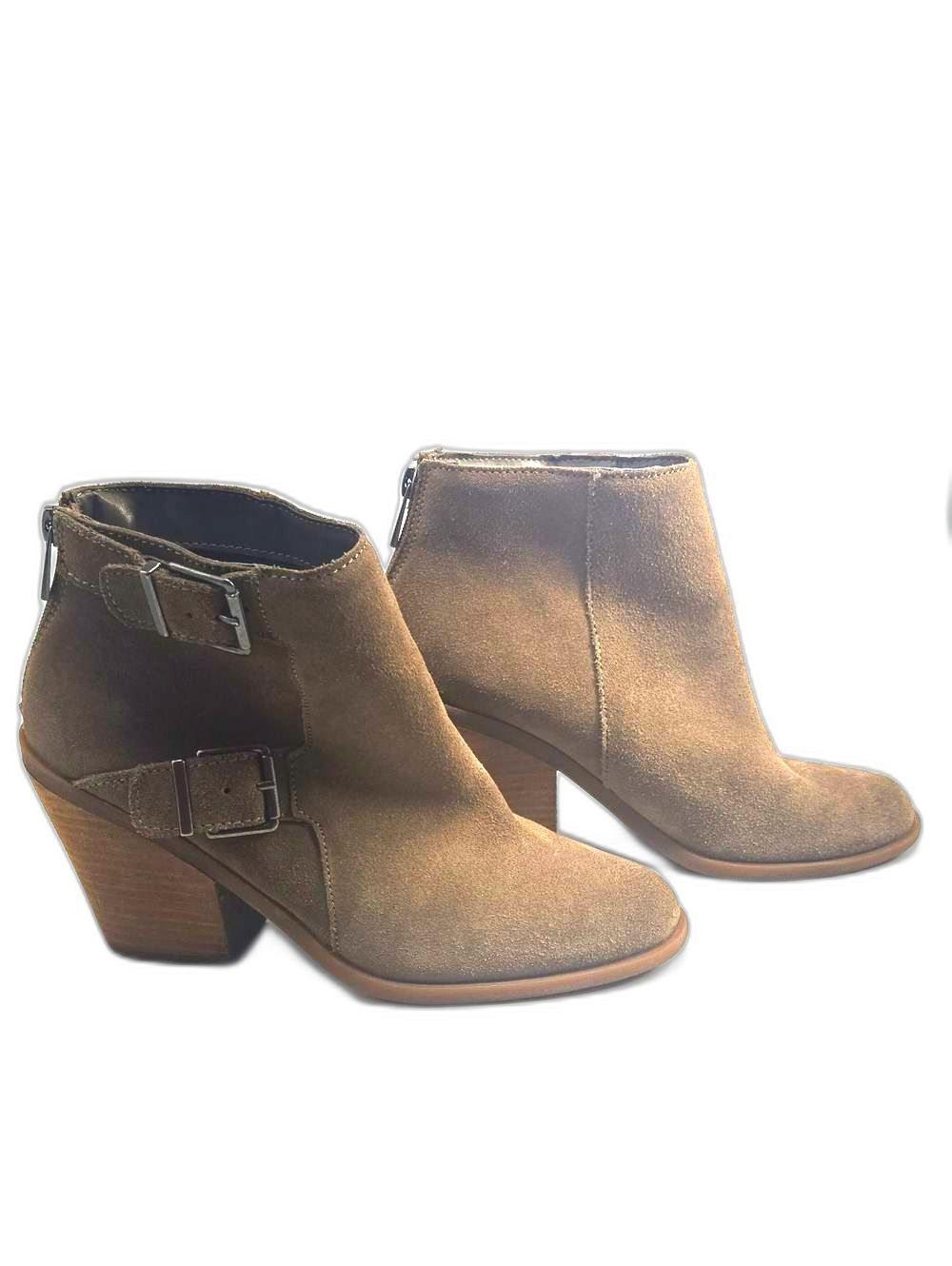 Lucky Brand Suede Ankle Booties Buckle Detail 8